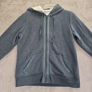 Orvis Men's Hoodie Sherpa Lined Full Zip Up Green Sweatshirt Jacket‎ Size Small